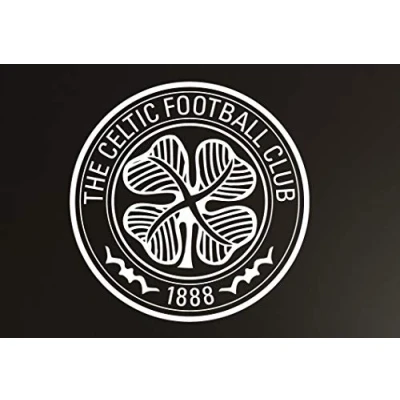 Image of Beautiful Game Celtic Football Club One Colour Crest Set Wall Sticker Official Merchandise Decal Vinyl Poster Print (60cm, White)