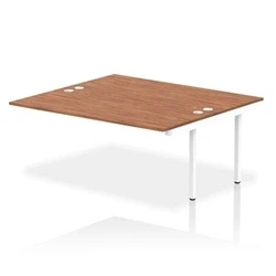 Image of Impulse Bench B2B Ext Kit 1800 White Frame Office Desk Walnut