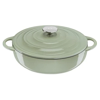 Image of Tefal LOV Enamelled Cast Iron Shallow Casserole Dish with Lid, 28cm, 3.8L, Dutch Oven, All Hob Types, Pot, Cooking Pots, Dishwasher safe, Terracota, E2607204