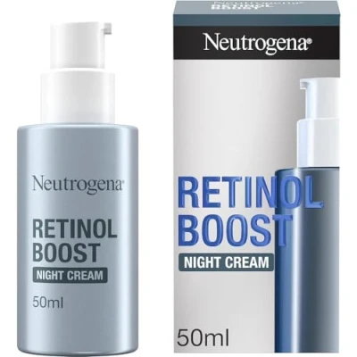 Image of Neutrogena Retinol Boost Night Cream (1x 50ml), Lightweight Time Moisturiser with and Hyaluronic Acid, Nourishing for Ageing Skin