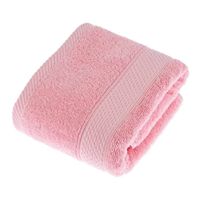 Image of HOMESCAPES Pink Turkish Cotton Hand Towel Super Soft Thick &amp; Absorbent 500 GSM Heavy Weight for everyday Luxury
