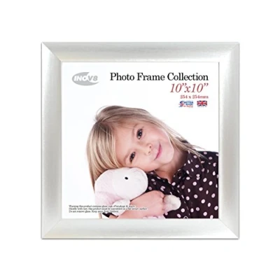 Image of Inov8 Framing Photo Frame Scoop Silver 10x10 1PK, Wood, Brown