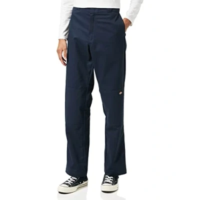 Image of Dickies Men&#039;s Flex Regular Straight Fit Double Knee Work Pant, Dark Navy V1, 36W x 30L