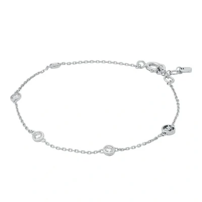 Image of Michael Kors Women&#039;s Premium Brilliance Sterling Silver Station Bracelet, MKC1716CZ040