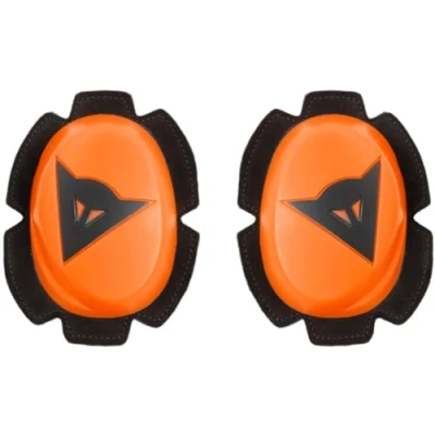 Image of Dainese Pista Knee Slider, Polyurethane Motorbike Pads, Smooth Contact with Track and Asphalt, Motorcycle Slider Velcro Closure, Orange Fluo/Black