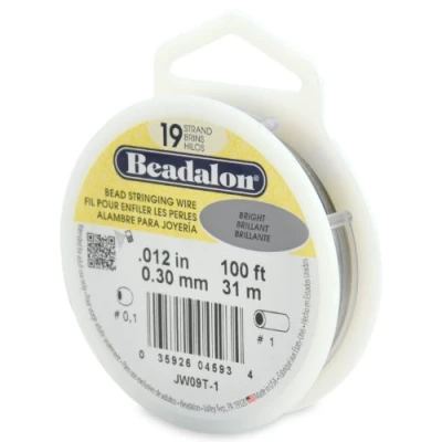 Image of Beadalon Stainless Steel Bead Stringing Wire, Bright, .12 in / 0.3 mm
