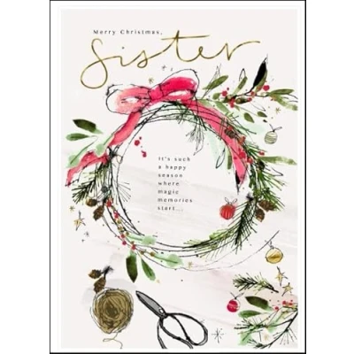 Image of Hallmark Sister Christmas Card Merry
