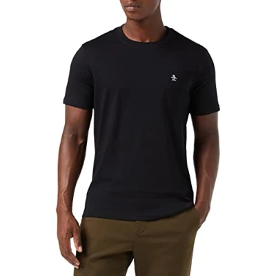 Image of Original Pengun Men&#039;s Small Embroidered Logo T Shirt, True Black, 010, XX Large