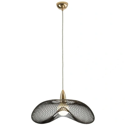 Image of Forma Wire Frame Pendant Ceiling Light Shiny Gold, Black, E27