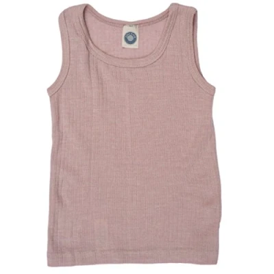 Image of Cosilana, Children&#039;s underarm shirt/top, 45% organic cotton, 35% wool, 20% silk, Mottled pink, 4 Years