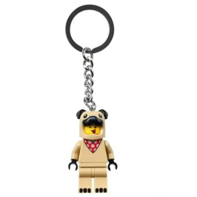 Image of LEGO City French Bulldog Guy Minifigure Keyring Keychain 854158