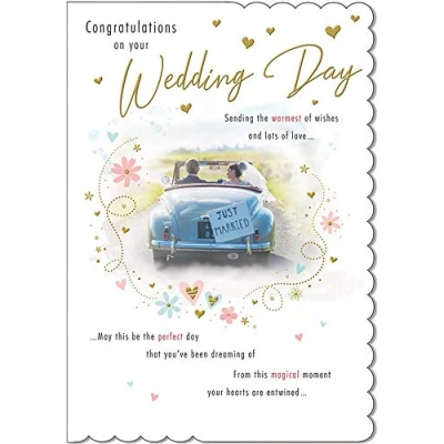 Image of Piccadilly Greetings Traditional Wedding Card 9 x 6 inches A20190