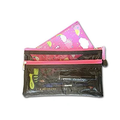 Image of Waterproof PVC Twin Zip Pouch Travel Cosmetic Wash Bags Available in A4, A5 &amp; DL (DL (13 x 22cm))