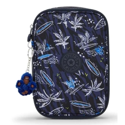 Image of Kipling 100 pens, Large Pencil Case Holds Up To 21 cm, 1.5 L, Surf Sea Prt