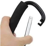 Image of Garden Mile® X 2 Snap Hook Easy Quick Release Safe Secure Grab Carabiner Portable Pram Buggy Bag Holder Carrier Extremely Useful Multi Use Aluminium with Comfortable Handle Cushioned Grip