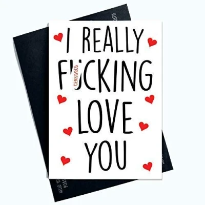 Image of Rude Greeting Cards for Him and Her I Love You Birthday Card Men Profanity Husband Wife Best Friends Girlfriend LGBTQ Banter Valentines PC678