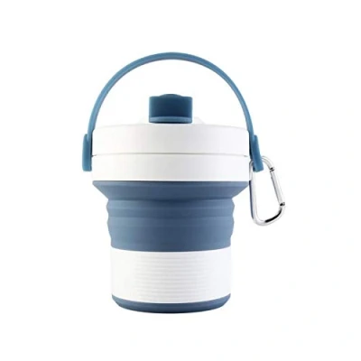 Image of Uterstyle Silicone Collapsible Travel Cup, Reusable Coffee Tea Sport Mug Cups with Lids Outdoor Drinking Cup for Camping Hiking 450ml 15oz