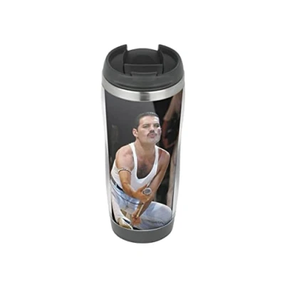 Image of Profiles Freddie Mercury Stage Travel Mug, Thermal Insulated Cup for Hot and Cold Beverages Drinks