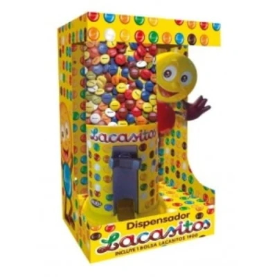 Image of LACASITOS Dispenser of chocolate dragees coated with a thin layer colored sugar 150 gr
