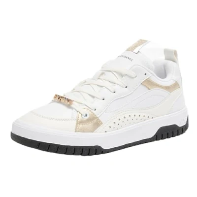 Image of Armani Exchange LACE UP Trainers, Women&#039;s, Size: 2, Off white/optical white Imitation leather/ textile