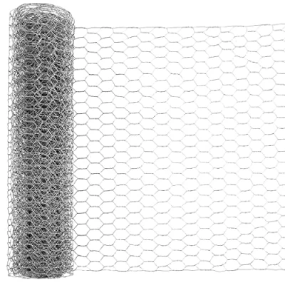 Image of HAIJED Chicken Wire Mesh, 40x500CM Metal Iron Netting, Galvanized Hexagonal Net, DIY Mesh Animal Fence Netting for Home Décor and Gardening, Temporary Fencing Yard
