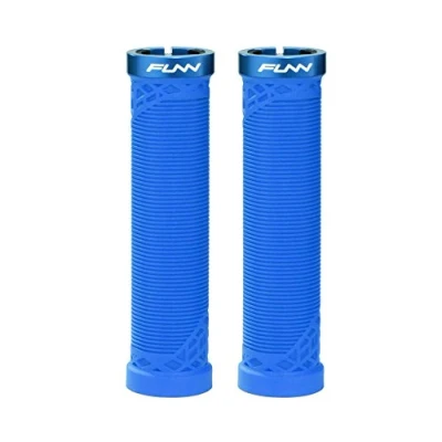 Image of Funn Hilt Mountain Bike Handlebar Grips with Single Lock On Clamp, Lightweight And Ergonomic Bicycle 22 mm Inner Diameter, Unique Patterned For MTB/BMX (Blue)