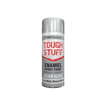 Image of DIOXSTAR Enamel Silver Gloss Spray Paint, Fast Drying, Suitable for Wood, Plastic, Metal, Interior and Exterior Use, Hard Wearing &amp; Smooth Finish, 400ml (1 PCS)