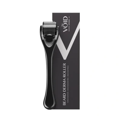 Image of VOID Homme Derma Roller Professional Microneedling Beard with 540 Titanium Needles Stimulates Hair Growth &amp; Collagen Production Targets Wrinkles, Fine Lines, Stretch Marks, Dark Spots