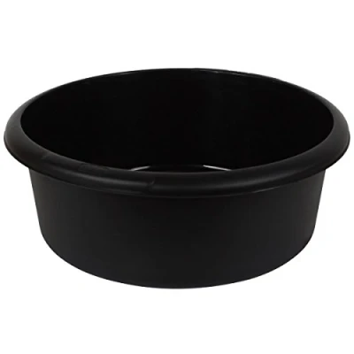 Image of New Home Whitefurze Kitchen Black Large Round Washing Up Bowl Plastic Basin 8l