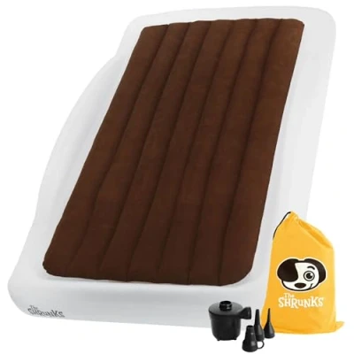 Image of The Shrunks Sleepover Travel Bed Portable Inflatable Air Mattress for Familes or Home Use, White, Twin Size 200 by 110 cm, 88028
