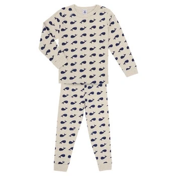 Image of Petit Bateau BORDEAUX girls&#039;s Sleepsuits in Marine