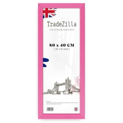 Image of TradeZilla Stunning Panaramic Picture/Poster Frame (80 x 40 CM) MDF Eton Wood Hang Portrait/Landscape For Wall Gallery 32 16 Inch [ Pink ]