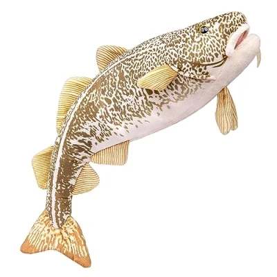 Image of lilizzhoumax Simulation Cod Plush Toy 42cm/16, Realistic Stuffed Animal Fish Toy, Cute Super Soft lifelike Sea Home Decoration Toys Gift for Kids