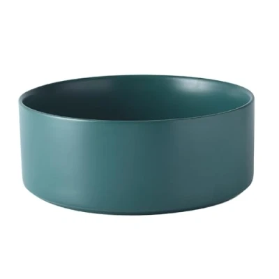 Image of Welloyed 8&#039;&#039; Ceramic Dog Bowl 70Oz Classic Food Water for Medium and Large Breeds, Heavy Duty Non Slip Dish, Grade Stoneware Pet Bowl, Dishwasher &amp; Microwave Safe, Green