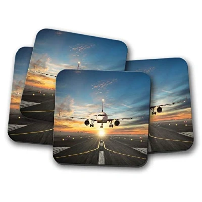 Image of 4 Set Flying Plane Coaster Jet Aircraft Aeroplane Dad Fun #8561