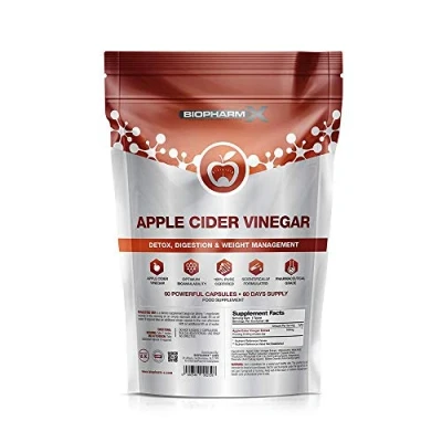 Image of Pure Certified Apple Cider Vinegar Capsules with Mother (1000mg / 60 Capsules) High Strength Raw Unfiltered