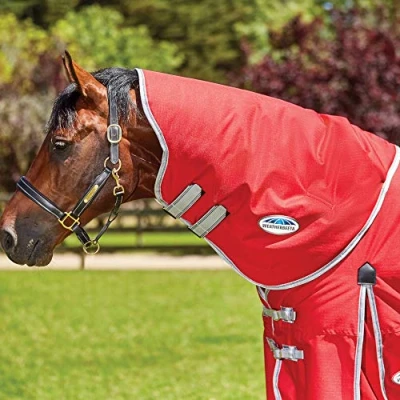 Image of WeatherBeeta ComFiTec Classic Neck Rug Lite Horse Rug, Red/Silver/Navy, S