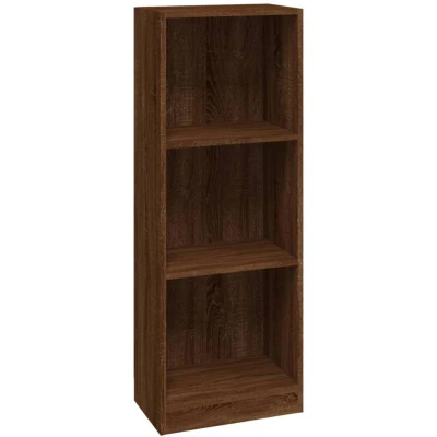 Image of vidaXL 3 Tier Book Cabinet Brown Oak 40x24x109 cm Engineered Wood