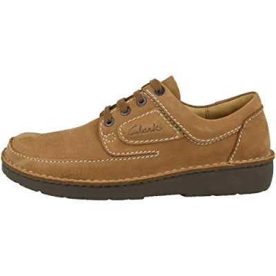 Image of Clarks Men&#039;s Nature Ii Oxford Flat, Birch Tumbled Nubuck, 8 UK (42 EU)