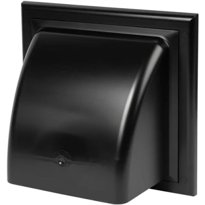 Image of Awenta 6&#039;&#039; Inch / 150 mm Exhaust Hood Vent Black ABS Plastic Non Return Valne/Backdraft Damper Dryer Opening, External Ventilation Cover Outdoor Air Cap Duct