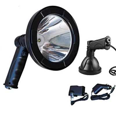 Image of DICN Handheld LED Spotlight 5 Inch 2500lm for Hunting Camping Outdoor Rechargeable Portable Super Bright 800m Light Distance Built in Battery 12V (UK Ship)