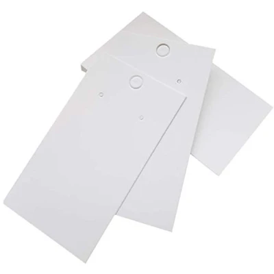 Image of 100 x Jewellery Display Cards Earring White 9cm 5cm