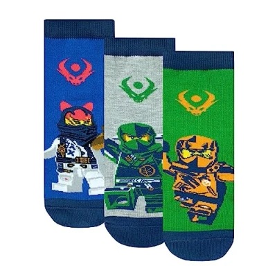 Image of LEGO Ninjago Socks 3 Pack Ninja Boys of Cotton for 6 8