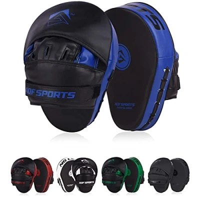 Image of AQF Boxing Pads Hook and jab Mitts Target Punching Focus for MMA Kickboxing Muay Thai Training (Black &amp; Blue)