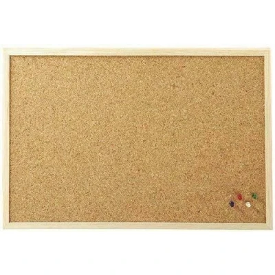 Image of Cork Board Pin Notice Office Memo School with Push Pins Requisite Needs Wooden Natural Frame (30CM x 40CM)