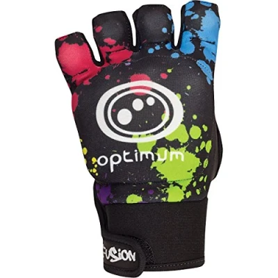 Image of Optimum Winter Half Finger Hockey Gloves: Thermal, Waterproof, Windproof, Breathable Fingerless Design for Outdoor Running Multi Colored/X Large