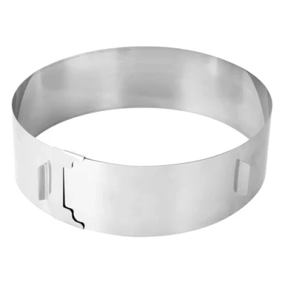 Image of Zenker Cake Ring Patisserie with 2 handles Ø15 30x7,5 cm in silver, Stainless Steel, 30 x 7.5