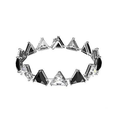 Image of Swarovski Millenia bracelet, Triangle cut crystals, Black, Rhodium plated