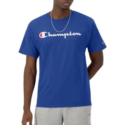 Image of Champion Men&#039;s Classic Jersey Script T shirt, Surf the Web, M