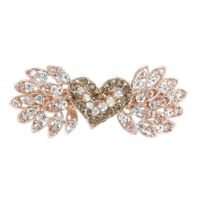 Image of yangzerang Crystal Heart Shaped Spring Hair Clip Rhinestone French Clips Barrettes Headwear Hairpin Decoration for Women and Girls